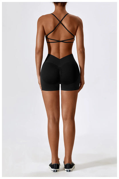 Seamless Yoga Set Gym Suits With Shorts Crop Top Sexy Bra Women's Pants 2 Pieces Set Running Workout Outfit Fitness Clothing