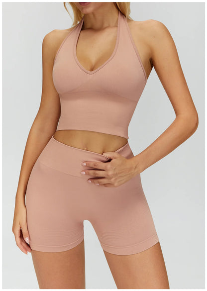 Sexy Seamless Sports Bras Halter Yoga Bra Women Fitness Gym Top Shockproof Running Workout Fast Dry Underwear Female Yoga Vest