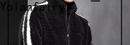 YOLANFAIRY 100% Wool Mens Real Fur Coat Men Luxury Clothing Winter Jacket For Men High Quality Short Jacket куртка мужская 2024