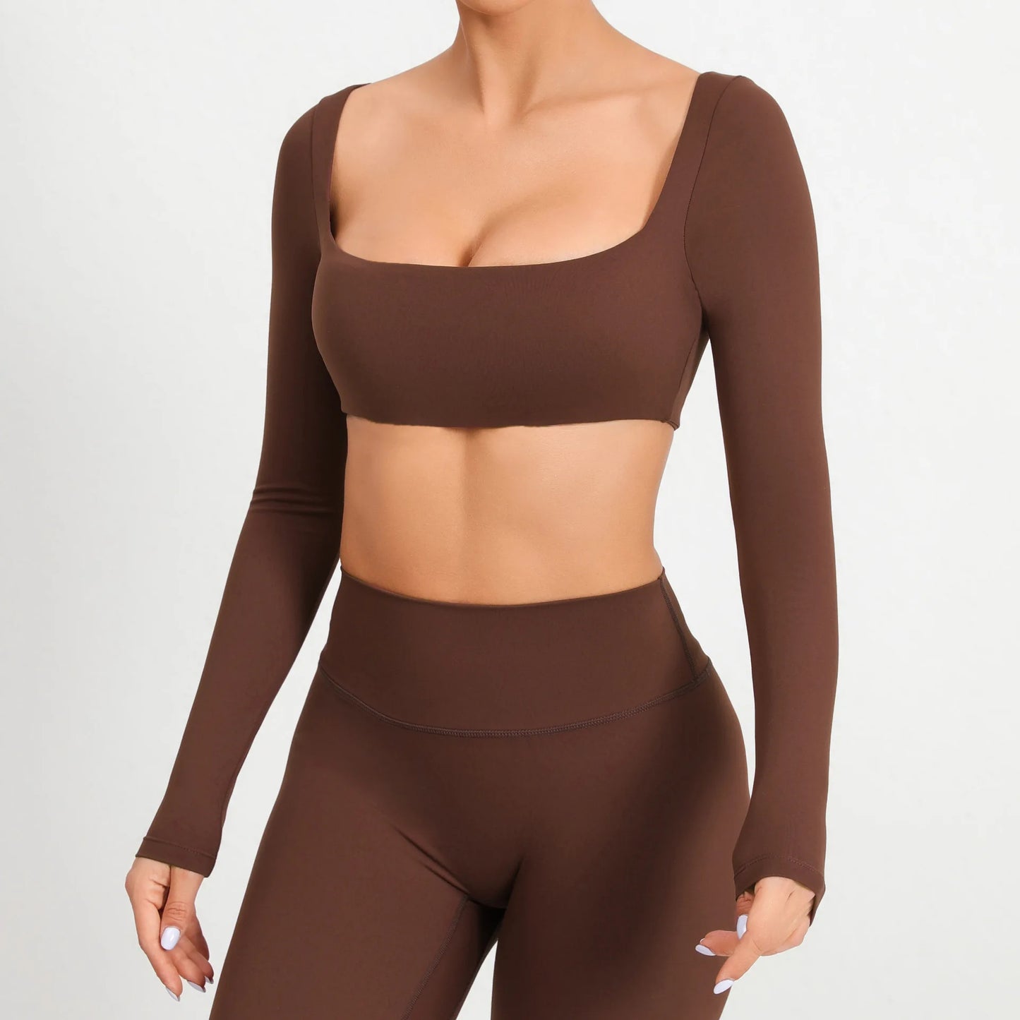 Women Yoga Shirts Crop Top Sexy Long Sleeves Shirts for Women Yoga Sports Fitness Sport Gym Clothes Running Push Up Workout Tops