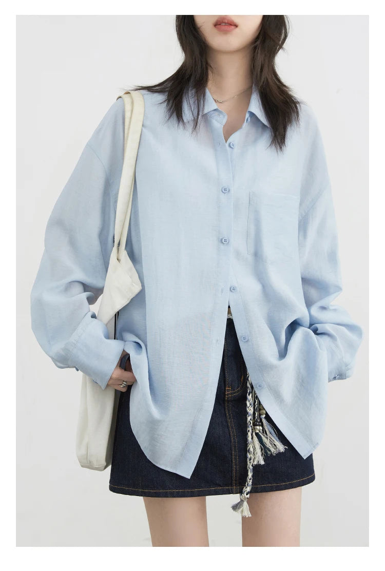 CHIC VEN Women Long Sleeve Shirts Solid Loose Casual New Style Design Back Hollow Out Shirt Female Blouse Spring Summer 2026