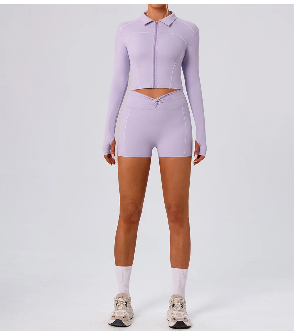Women's Fitness Yoga Shirts Sports Jackets Gym Yoga Long Sleeve Running Coats Female Workout Clothes For Cycling Activewear