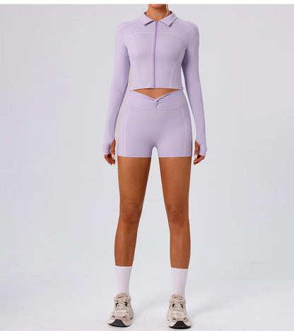 Women's Fitness Yoga Shirts Sports Jackets Gym Yoga Long Sleeve Running Coats Female Workout Clothes For Cycling Activewear