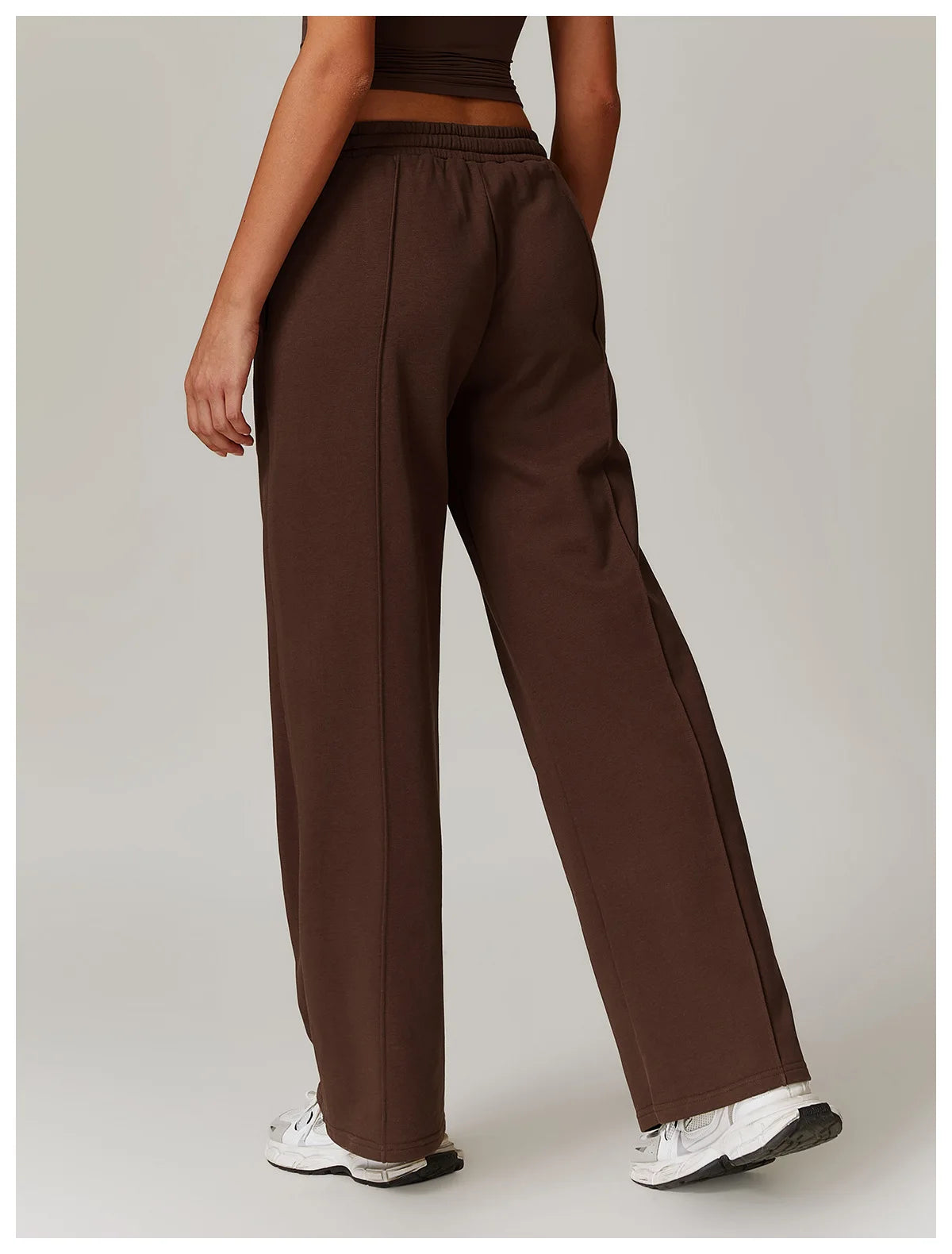 Hearuisavy Winter Pocket High Waist Jogger Sports Pants Female Fitness Gym Pants Casual Loose Sweatpants Wide Leg Trousers
