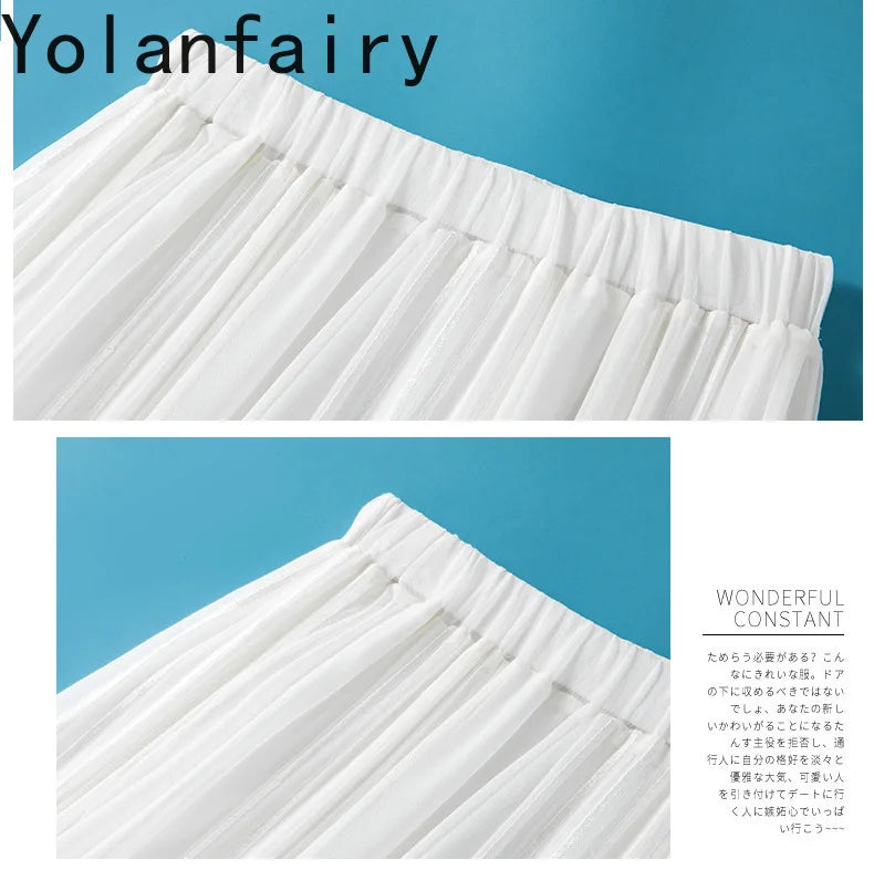 YOLANFAIRY 8mm 100% Real Mulberry Silk Skirts for Women 2026 Summer Solid Elastic Waist Skirt Woman Elegant Black Skirt Fashion
