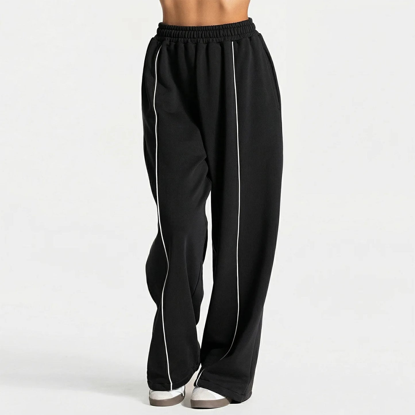 Hearuisavy Women Yoga Pants High Waist Casual Straight Wide Leg Pants Loose Sports Bottoms Outdoor Running Gym Long Trousers
