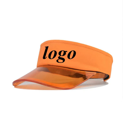 Custom Logo Acrylic Empty Top Hat For Women Men Fashion Transparent Sun Hat Breathable Adjustable Tennis Golf Running Sports Cap
