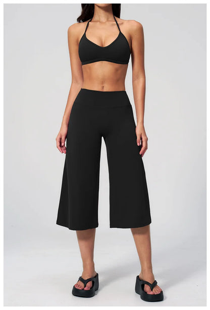 TRY TO BN Wide Leg Yoga Medium Pants Women Naked Feel High Waist Tummy Control Buttery Soft Gym Fitness Running Workout Bottoms