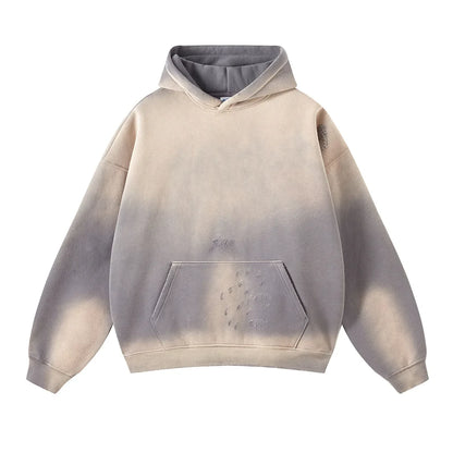 Custom LOGO2024 autumn winter men's women's new 360G cotton polyester spray horse washing water edging tide brand hooded sweater