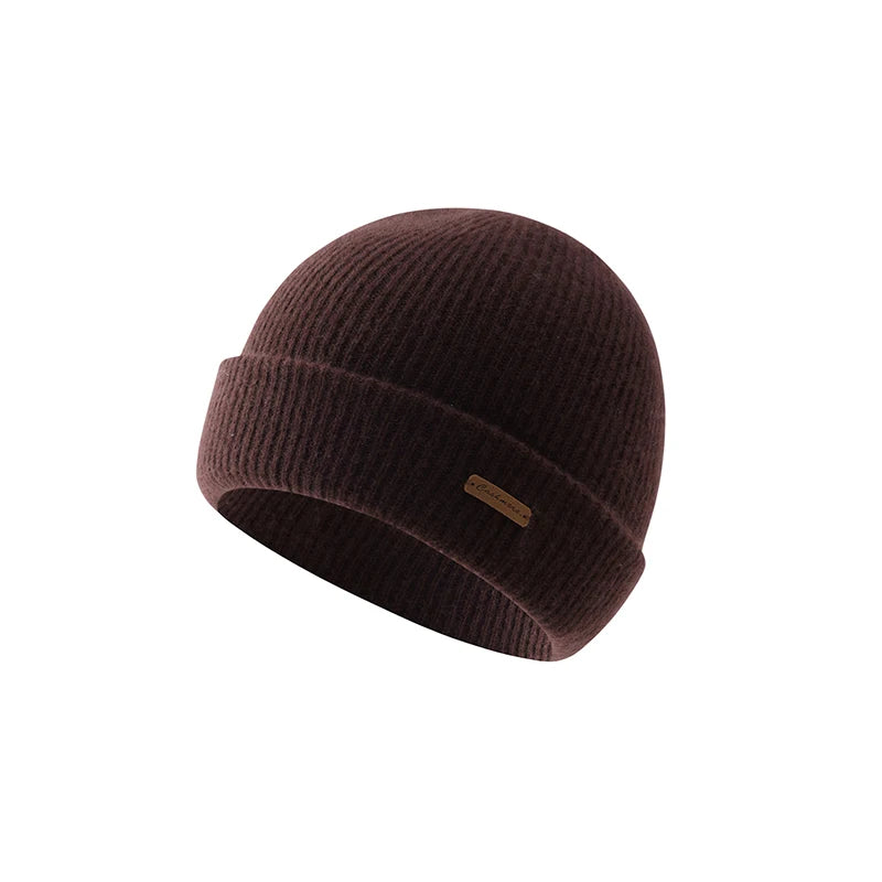 DjzDsm High Quality 100% Cashmere Knitted Hat for Men Casual Beanie Hat Thicken Cap Winter Soft Warm Cashmere Caps