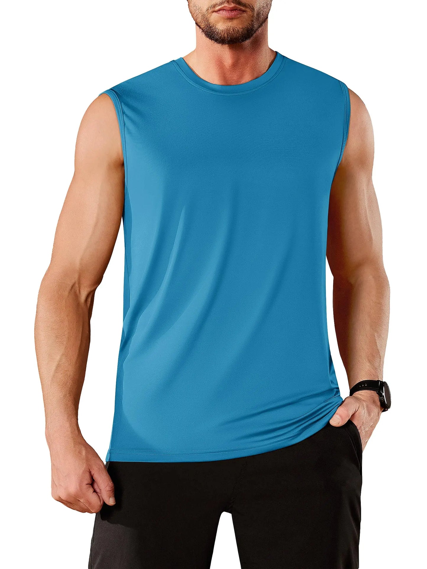 TACVASEN UPF 50+ TANK TOPS Quick Dry Sleeveless T-shirts Mens Summer Gym Fitness Running Tee Shirts Trainning tshirts Swimming