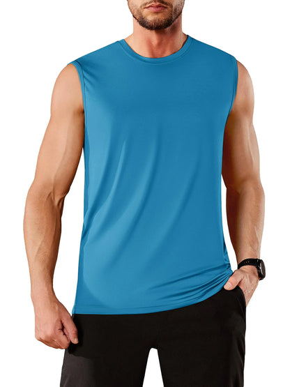 TACVASEN UPF 50+ TANK TOPS Quick Dry Sleeveless T-shirts Mens Summer Gym Fitness Running Tee Shirts Trainning tshirts Swimming