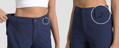 TACVASEN Summer Quick Dry Cargo Capri Pants Womens Outdoor Hiking Knee Length Joggers Lightweight Waterproof Shorts 6 Pockets