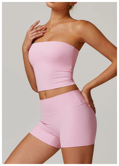 Strapless Yoga Vest for Women Sexy Beautiful Back Sports Bra for Women's Underwear Gym Shock-absorbing Quick Drying Fitness Top