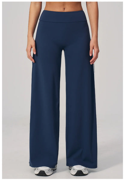 Yoga Pants Women High Waist Wide Leg Trousers Tummy Control Straight Workout Sports Pants Female Casual Fitness Bell-bottoms
