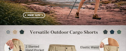 TACVASEN Men's Hiking Cargo Shorts Quick Dry Water-Resistant Lightweight Tactical Outdoor Work Casual Shorts with 8 Pockets