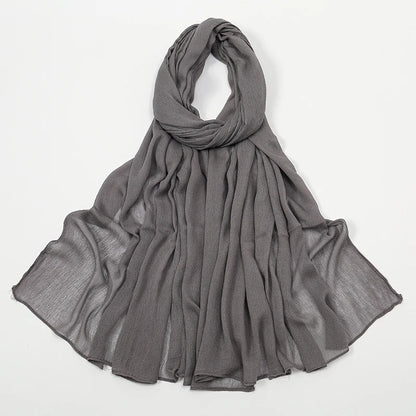 New Arrival Crinkle Rayon Hijab Women Muslim Scarf Shawls Solid Headscarf Wraps Big Size Plain Islamic Turban Headbands Foulard