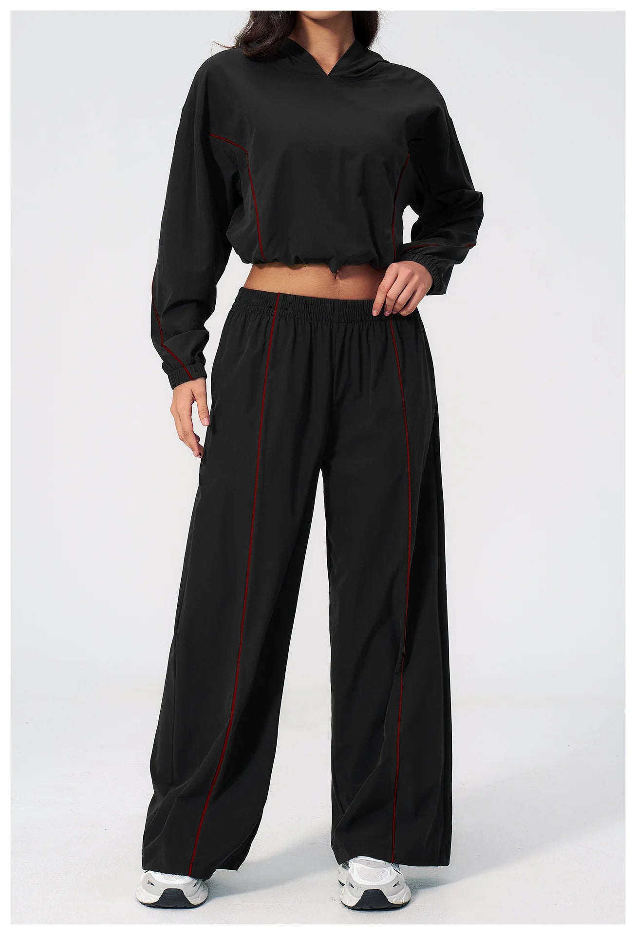 New Summer Sun Protection Set Yoga Set Women Two Piece Tracksuit Yoga Long Sleeved Wide-leg Pants Running Set Outdoor Sportswear