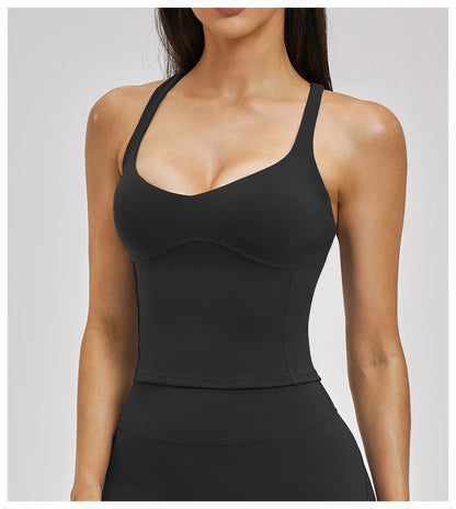 Shockproof Sports Vest Women Gym Fitness Top Sleeveless Yoga Clothes Female Training Sports Underwear Workout Vest Yoga Bras