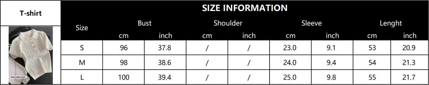 Ice Silk Polo Shirt Knitted Short Sleeve T-Shirt Summer Chic Thin Unique Jacquard Women Tops 2026 Korean Style Women’s Clothing