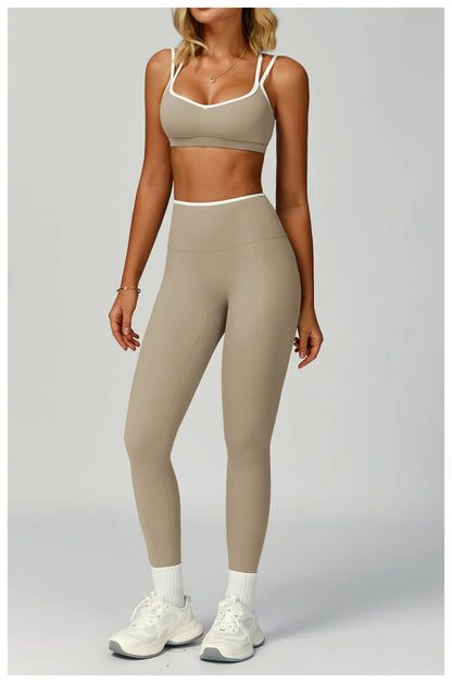 2 Pieces Gym Tracksuit Women Clothes Yoga Set Workout Outfits Fitness Sportswear High Waist Leggings Sports Bra Athletic Wear