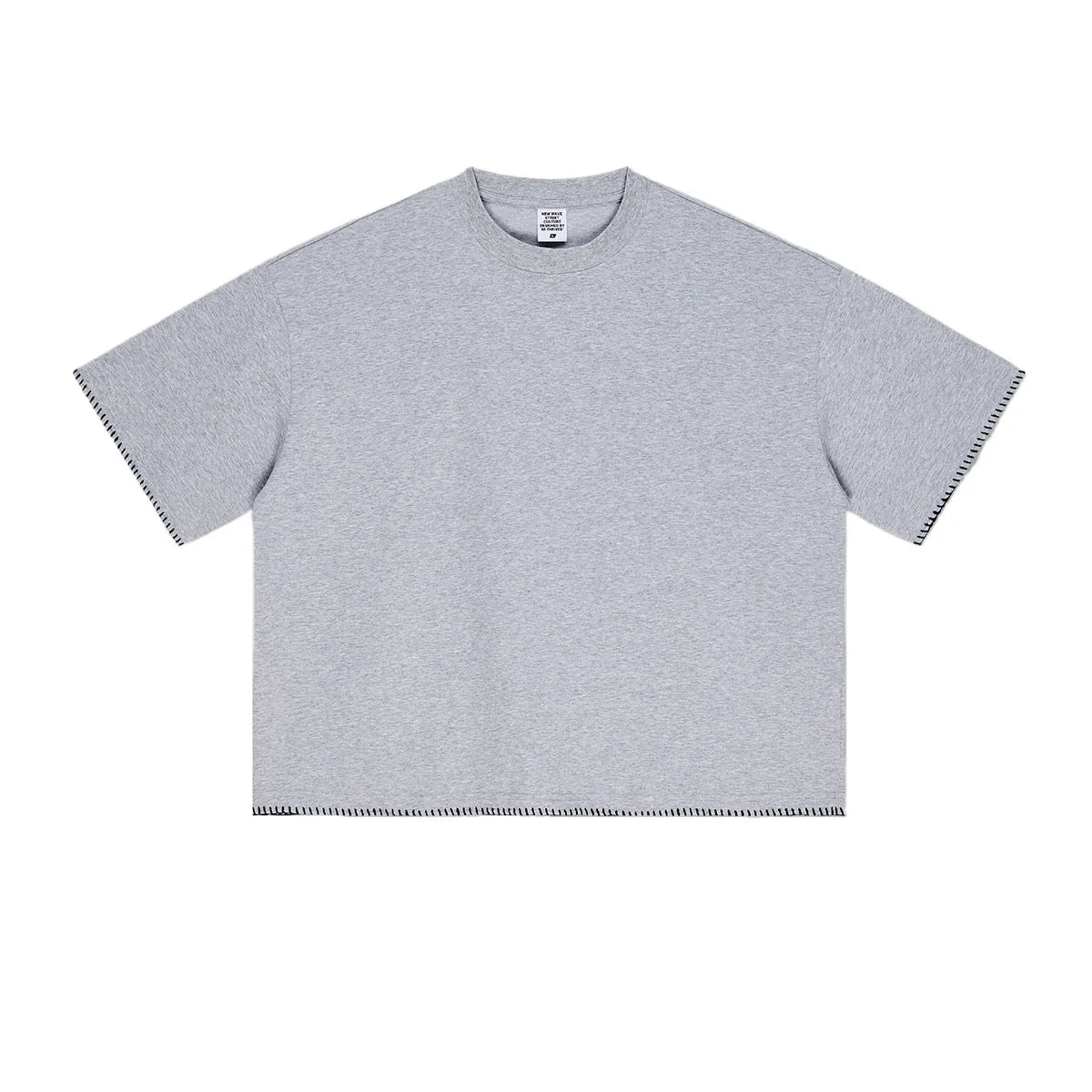 Custom LOGO Men's 240G Cotton Polyester American Cool Short Width Boxyfit Loose Short Sleeve T-Shirt Casual Top