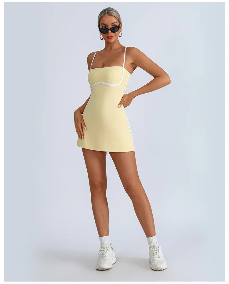 Golf Tennis Dress with Pad Sports Set Yoga for Women Workout Pickleball Clothing Badminton Skorts Activewear