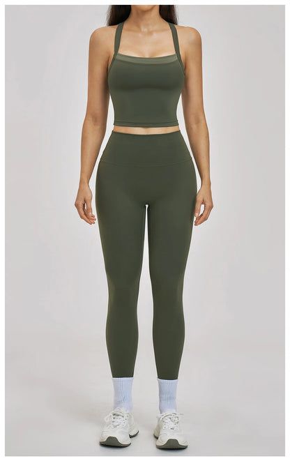 Women Gym Tracksuit Yoga Suit Sports Outfits High Waist Leggings Workout Clothes Female Fitness Running Suit Push Up Sportswear