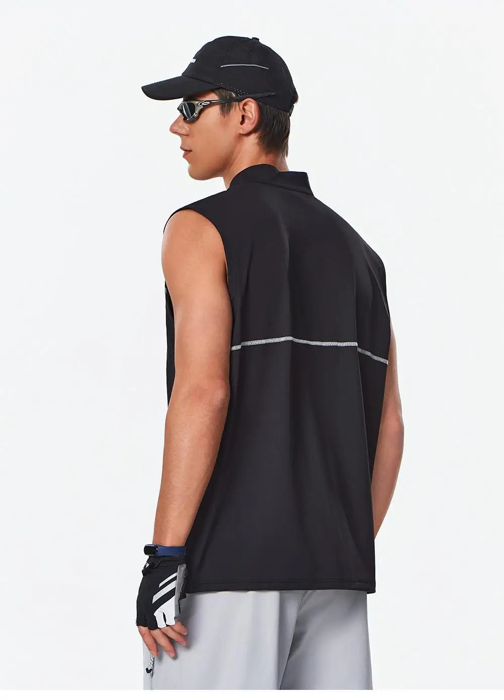 #461-XIYU Custom LOGO Half Zipper Gym Vest High Quality Shirt Sleeveless T-shirts Men Tank Tops Running Fitness Sports Vest Men