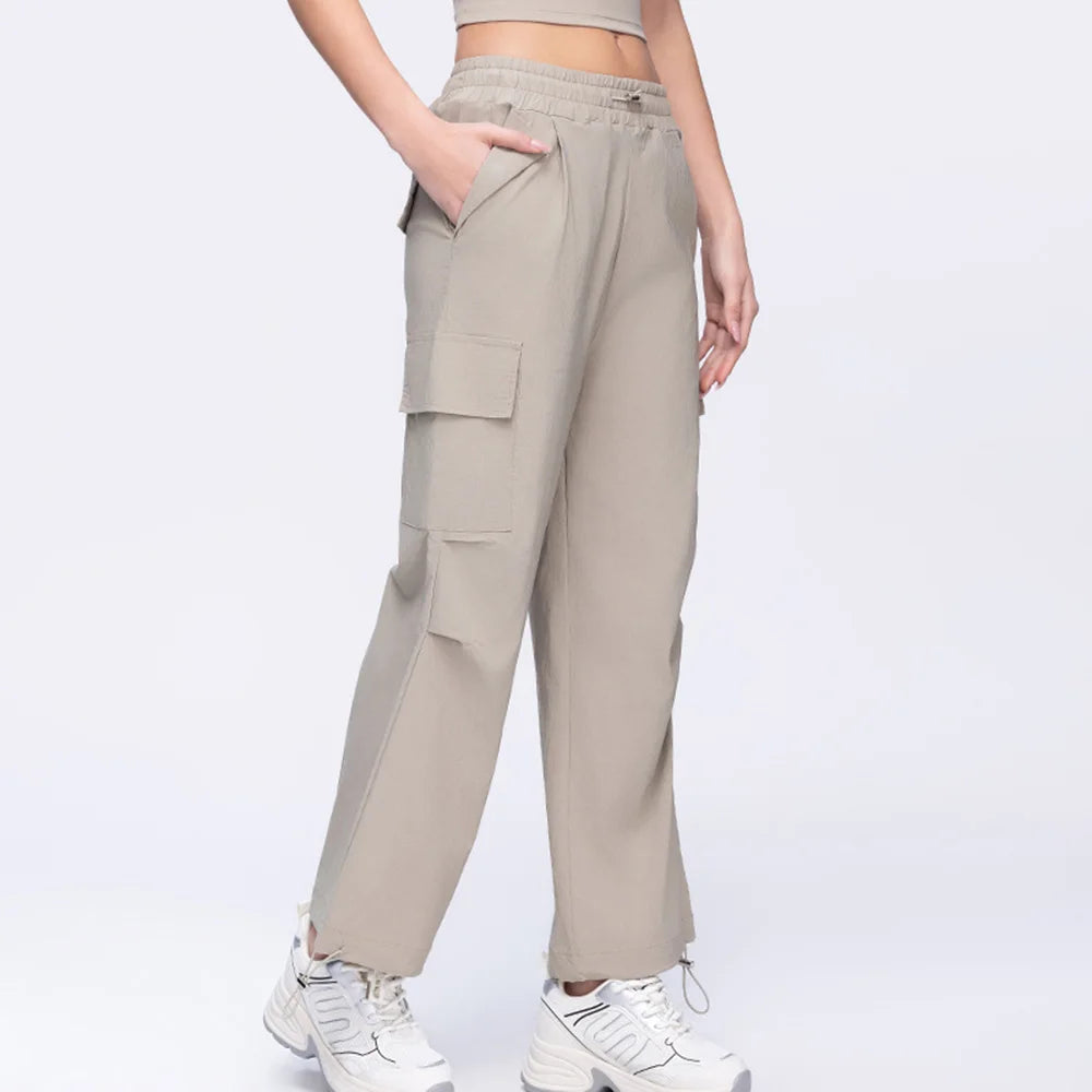 New Summer Outdoor Sports Women High Waisted Pants Straight Leg Casual Pants Gym Slimming Sweatpants Outdoor Sports RunningPants