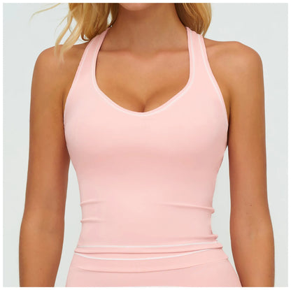 Sports Gym Fitness Vest with Chest Pad Women Color Contrast Shockproof Yoga Bras Female Workout Sports Underwear Yoga Clothes