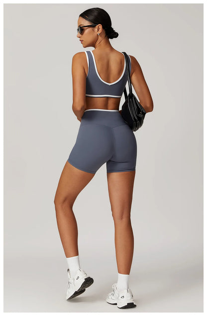 V-Neck Sports Bra Women Top Push Up Sport Underwear Yoga Vest Gym Crop Top Brassiere Fitness Top Workout Breathable Beauty Back