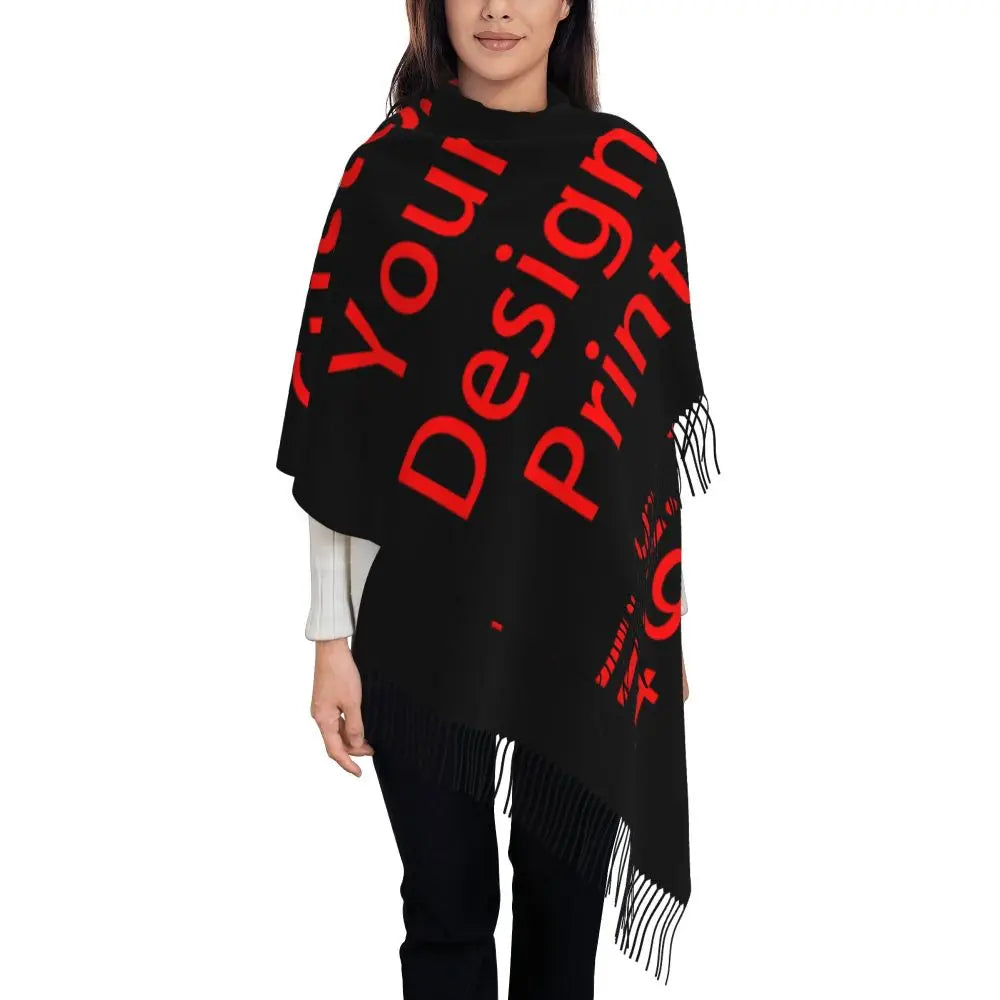 Custom Printed Your Design Here Scarf Men Women Winter Warm Scarves Custom Customize Logo Letter Print Shawls Wraps