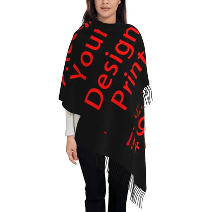 Custom Printed Your Design Here Scarf Men Women Winter Warm Scarves Custom Customize Logo Letter Print Shawls Wraps