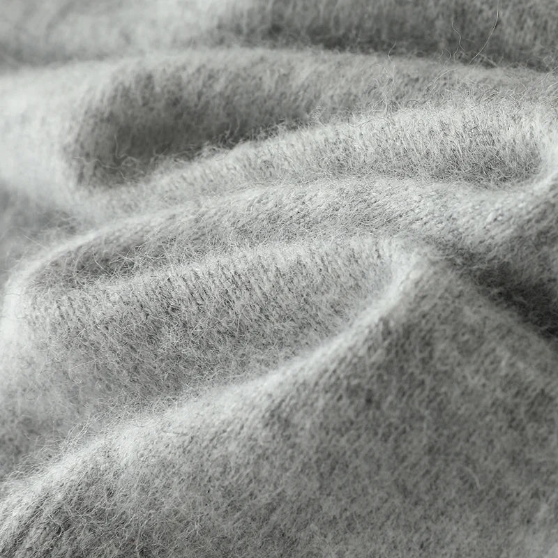 100% Pure Mink Cashmere Sweater Men's V-Neck Pullovers Knit Large Size Mink Sweater Winter New Long Sleeve High-End Jumpers Tops