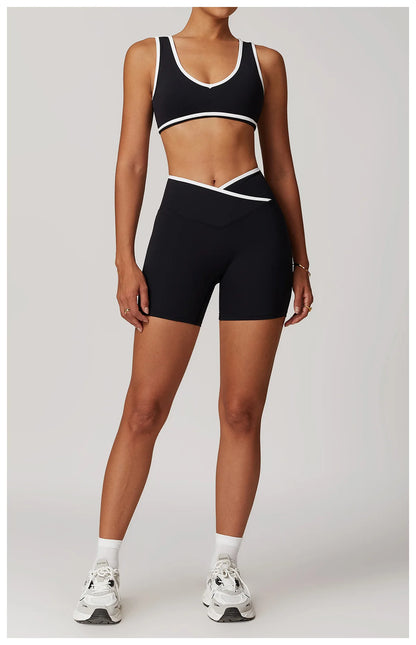 2 Pieces Gym Set Women's Sportswear Sports Bra Top High-waisted Long Pants Tracksuits Suitable For Outdoor Sports Workout Suit