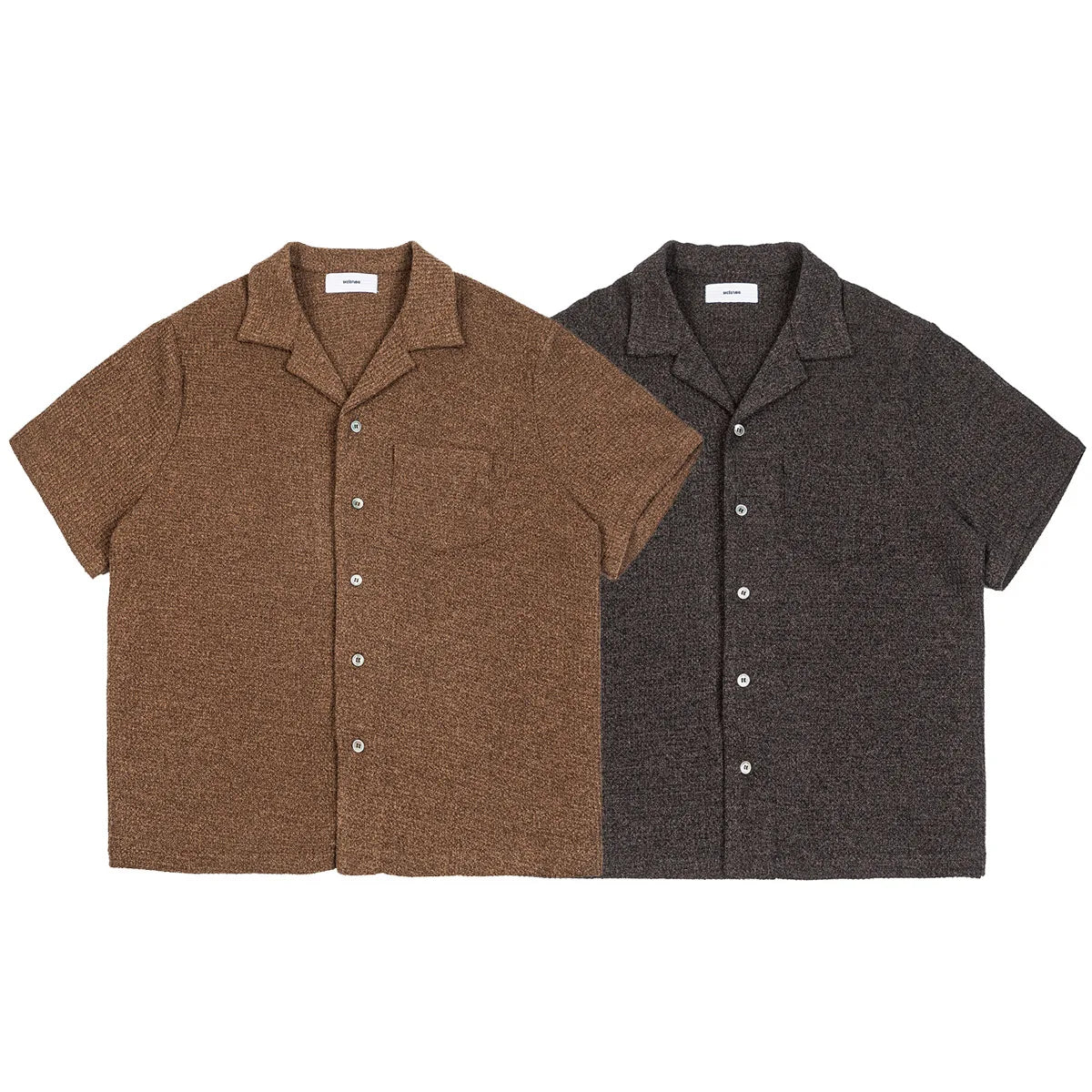 Summer Old Money Style Cleanfit Cuban Collar Knitted Short Sleeved Shirt for Men Loose Five Quarter Sleeved Workwear Shirt