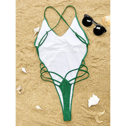 S- XL Extreme Mini Micro Thong Strappy Women Swimwear One Piece Swimsuit Female Backless Monokini Bather Bathing Suit Swim V3938