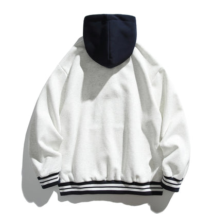 Akkad Kut 2026 New Men Splice Hooded Streetwear Fashion Loose Casual Pullover Sweatshirt Women Oversize Hoodies Jacket Tops