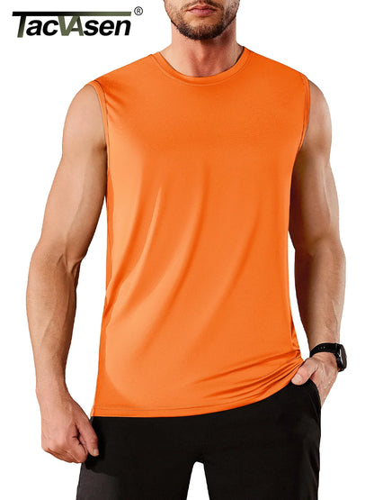 TACVASEN UPF 50+ TANK TOPS Quick Dry Sleeveless T-shirts Mens Summer Gym Fitness Running Tee Shirts Trainning tshirts Swimming