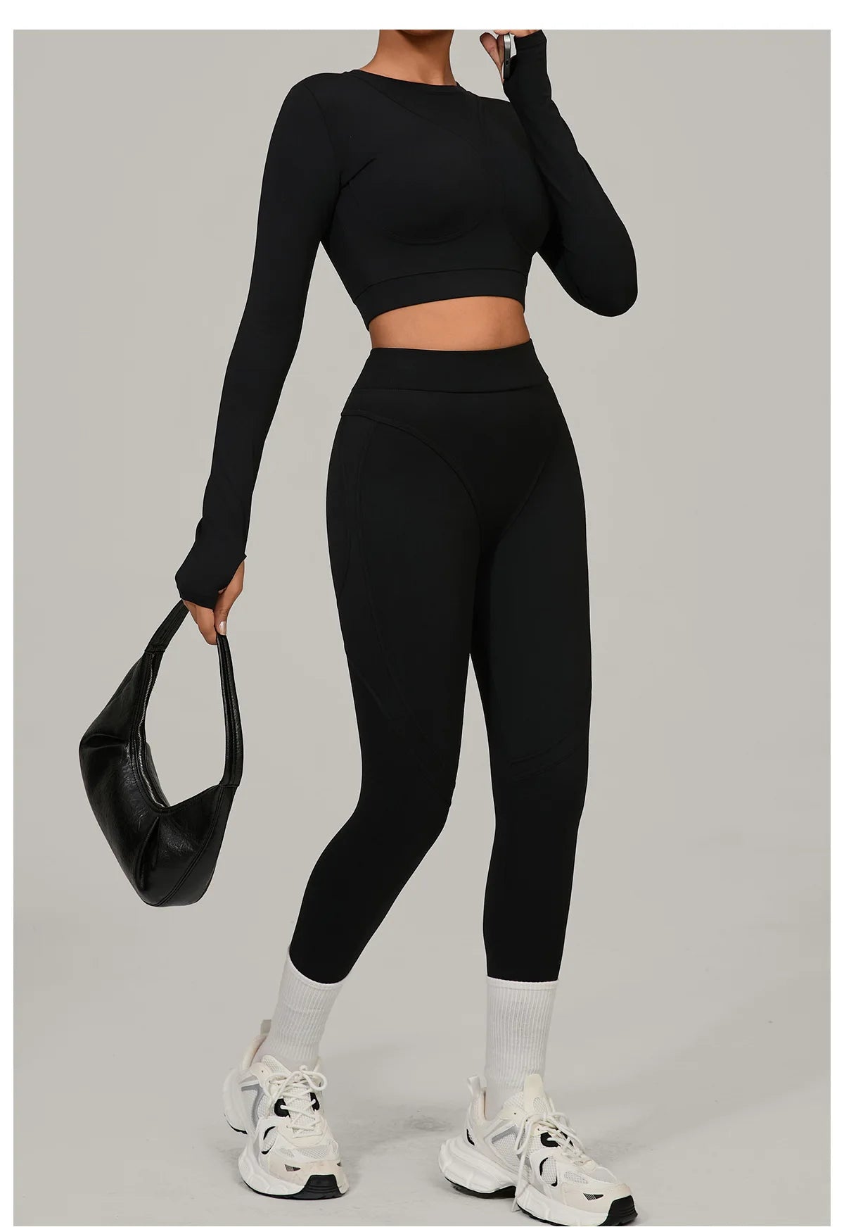 SWELTERING Yoga Suit Women Tracksuit 2PCS Sports Set Fitness Set Quick-Drying Gym Set Running Workout Long Sleeve Yoga Clothing