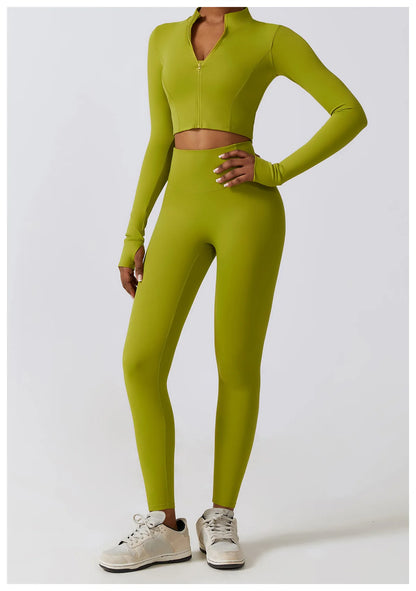 Women 2/3pcs Workout Outfits Yoga Sets Sportswear Gym Workout Clothing Tracksuit High Waist Leggings and Stretch Sports Bra