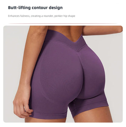 TRY TO BN Seamless Two Pieces Women's Tracksuit Yoga Shorts Set One-shoulder Hollow Backless Fitness Running Workout Gym Clothes