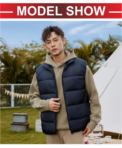 Winter Warm Down Vest Custom Team Logo Casual Sleeveless Jacket Printing Pattern Chill -proof Coat Production Company Brand Text