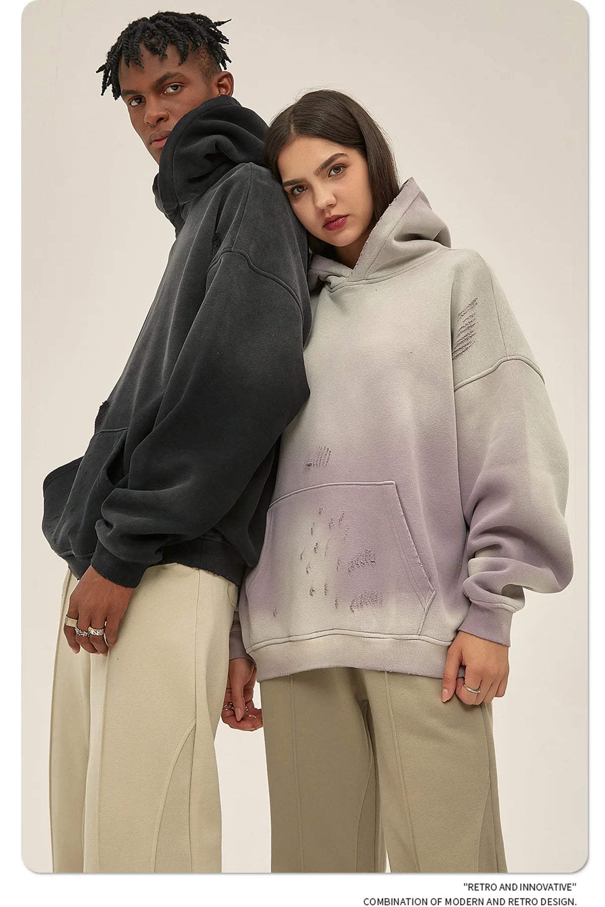 Custom LOGO2024 autumn winter men's women's new 360G cotton polyester spray horse washing water edging tide brand hooded sweater