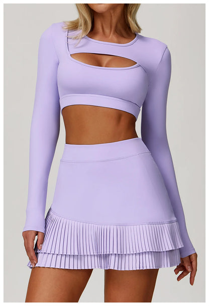 Women Yoga Shirts Crop Top Long Sleeves Sexy Hollow Out Shirts for Women Yoga Sports Fitness Gym Clothes Push Up Workout Tops