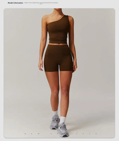 Custom LOGO women's quick-drying waist shaping yoga casual outer wear running cycling fitness sports two-piece set