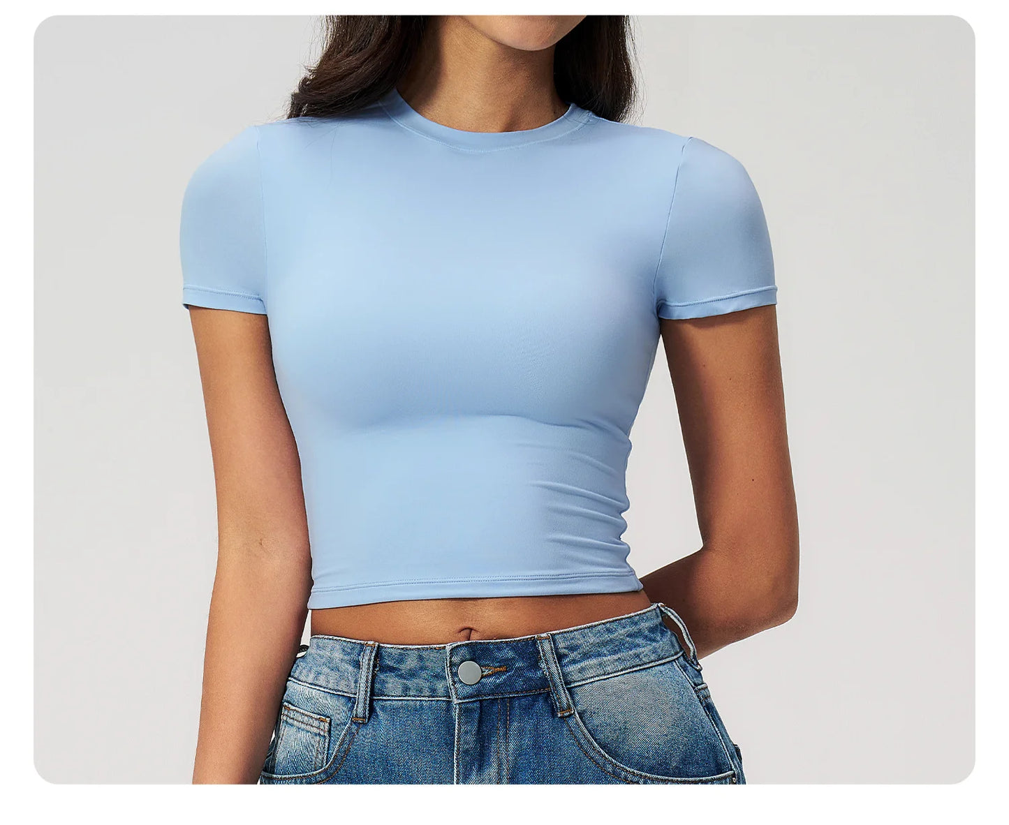 Women Solid Yoga Short Sleeve Breathable Sport T-Shirt Elastic Fitness Yoga Top Gym Shirts Female Casual Running Workout Clothes