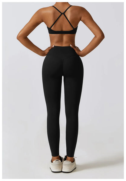 Women 2/3pcs Workout Outfits Yoga Sets Sportswear Gym Workout Clothing Tracksuit High Waist Leggings and Stretch Sports Bra
