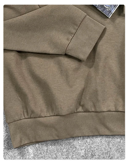 Custom LOGO Men's 305G Spring  Autumn New Cotton Polyester Turtleneck Casual Warm  High Elastic Couple Long Sleeve T-Shirt